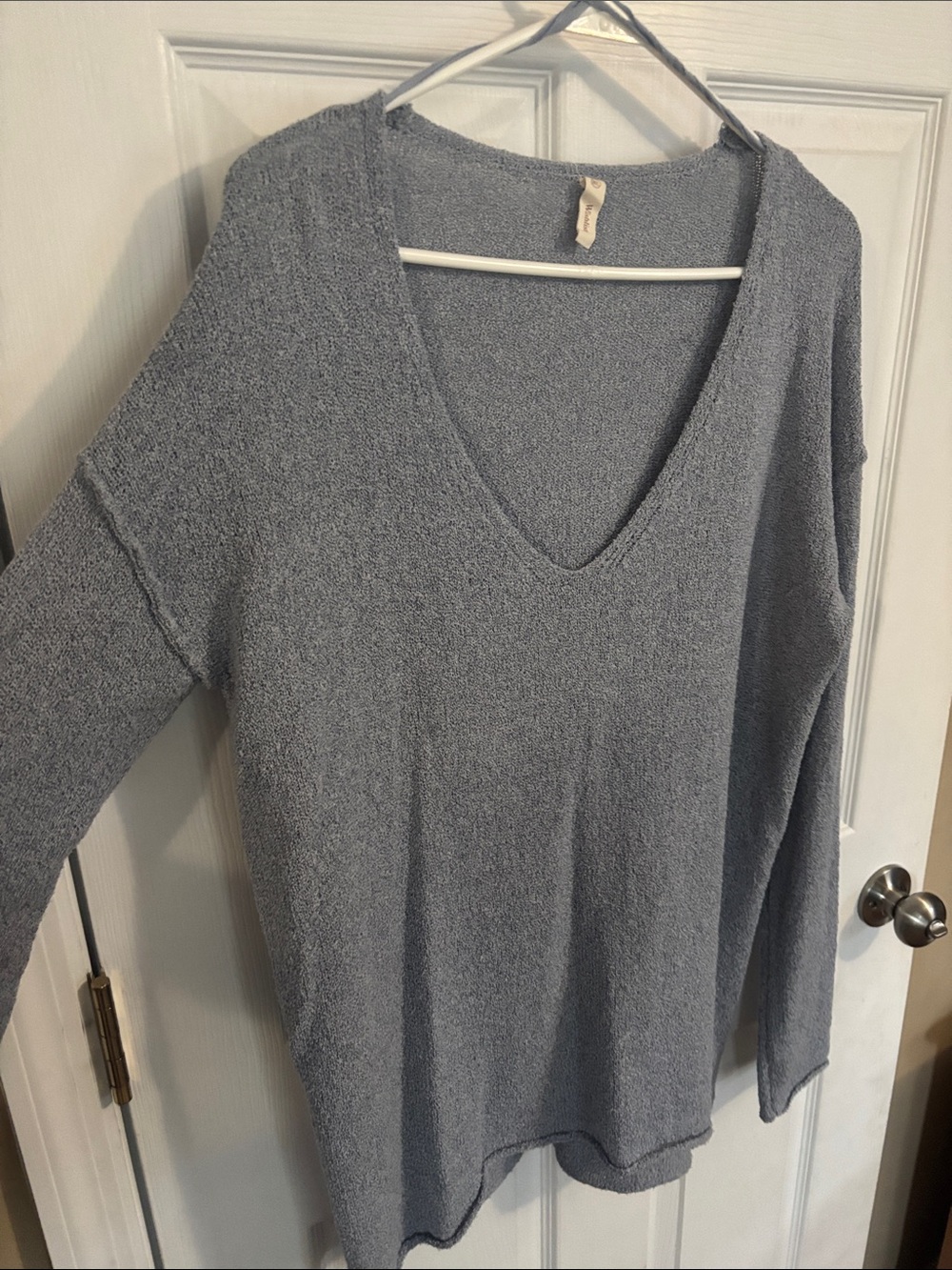Wishlist Heathered Blue V-Neck Sweater